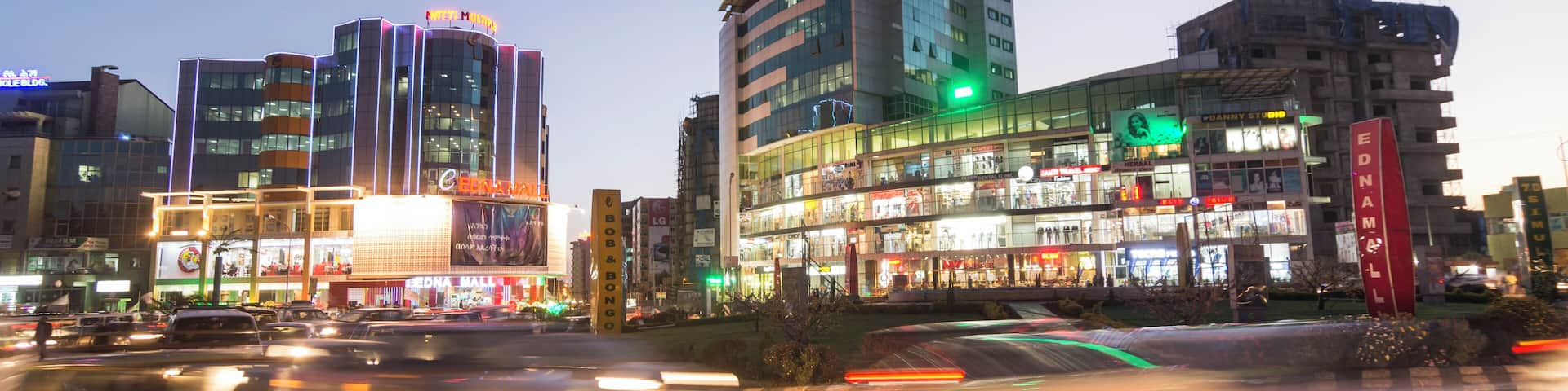 Ethiopia, Addis Ababa, City at night