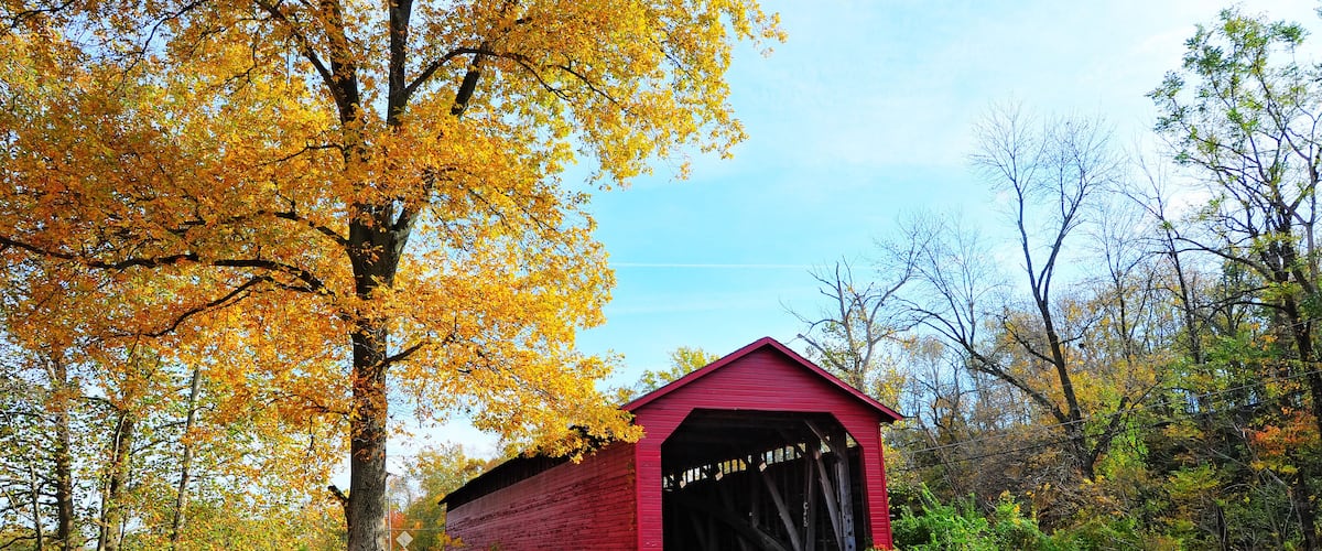 Maryland Covered bridge in Autumn