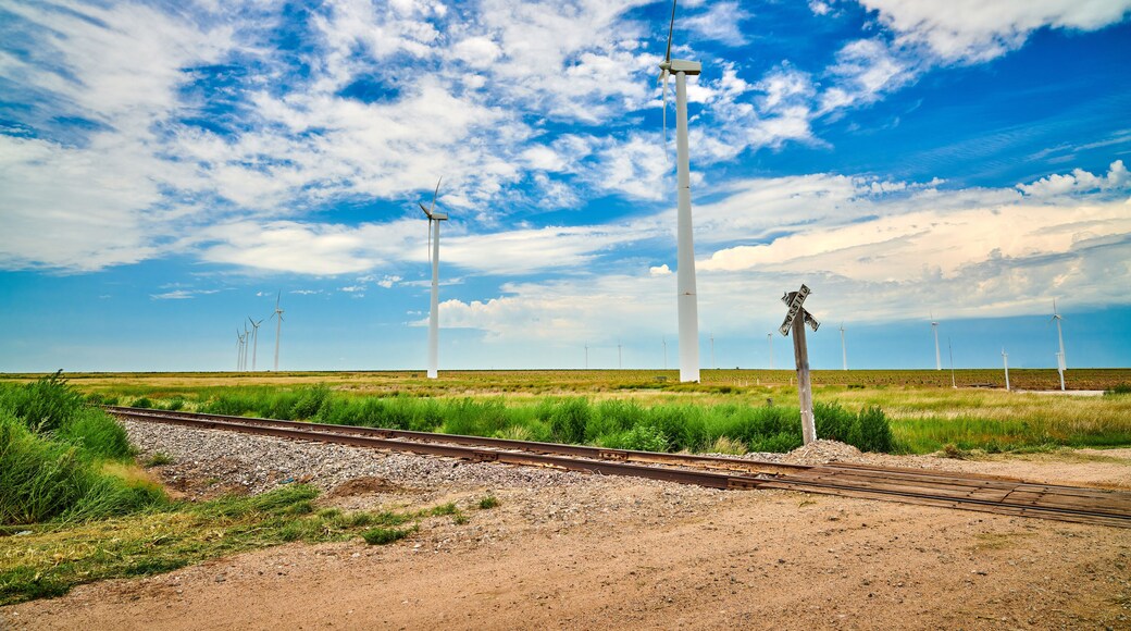 Windmills with Rail Road Crossing