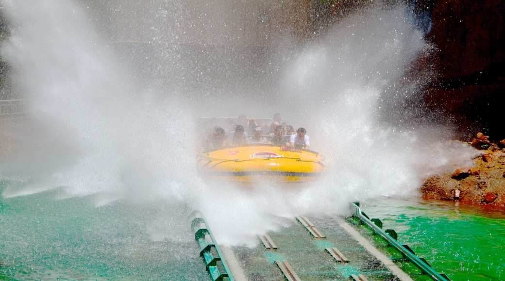 Universal Studios featuring rides as well as a small group of people