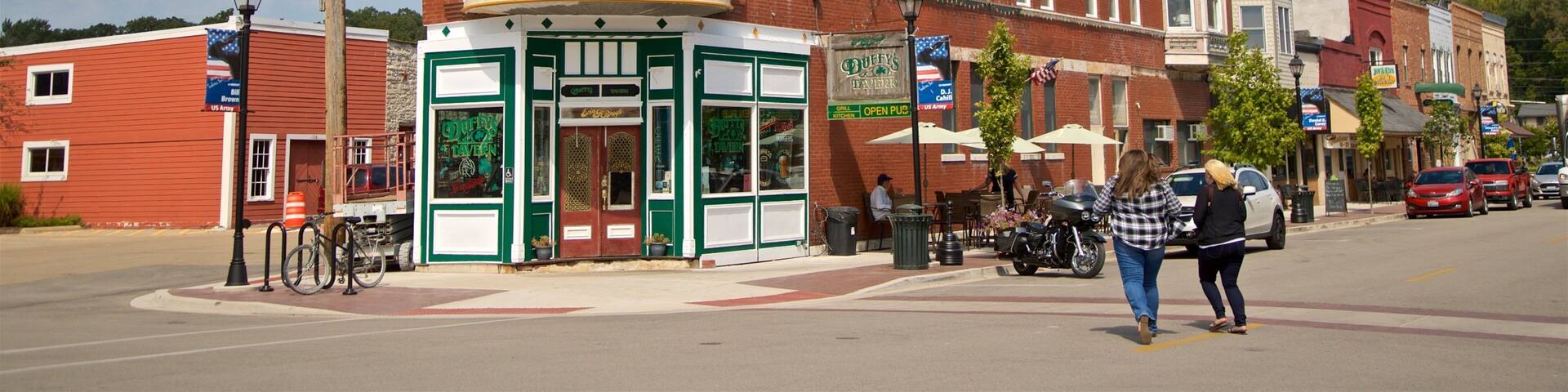 Utica which includes heritage elements and street scenes as well as a couple