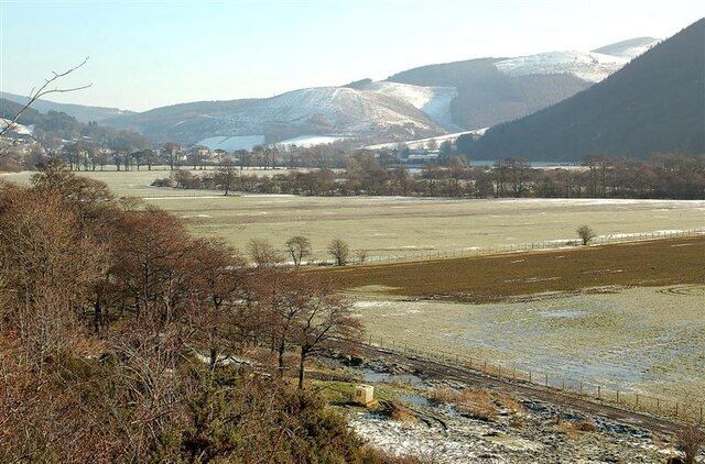 Tweed Valley View Looking down the Tweed Valley near Innerleithen. Only the foreground of this shot is in the square. The floodplain and the hills are in adjoining squares.