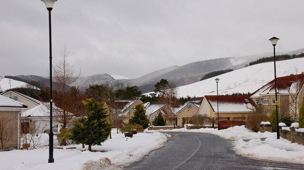 In Cardrona Village A new development of predominantly detached houses on the south side of the Tweed.