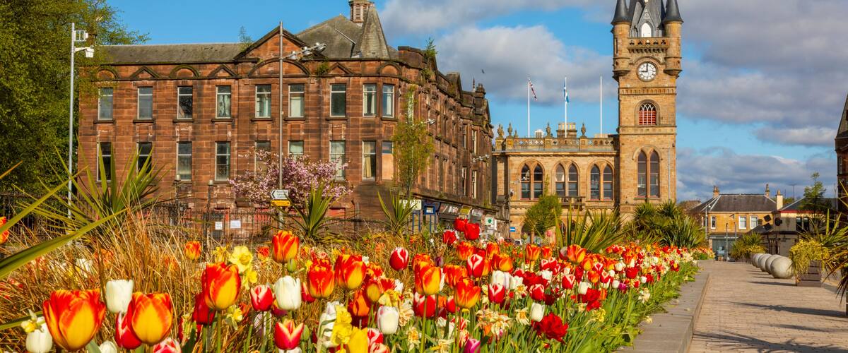 Renfrew Town Hall and Centre, Renfrewshire, Scotland, United Kingdom
