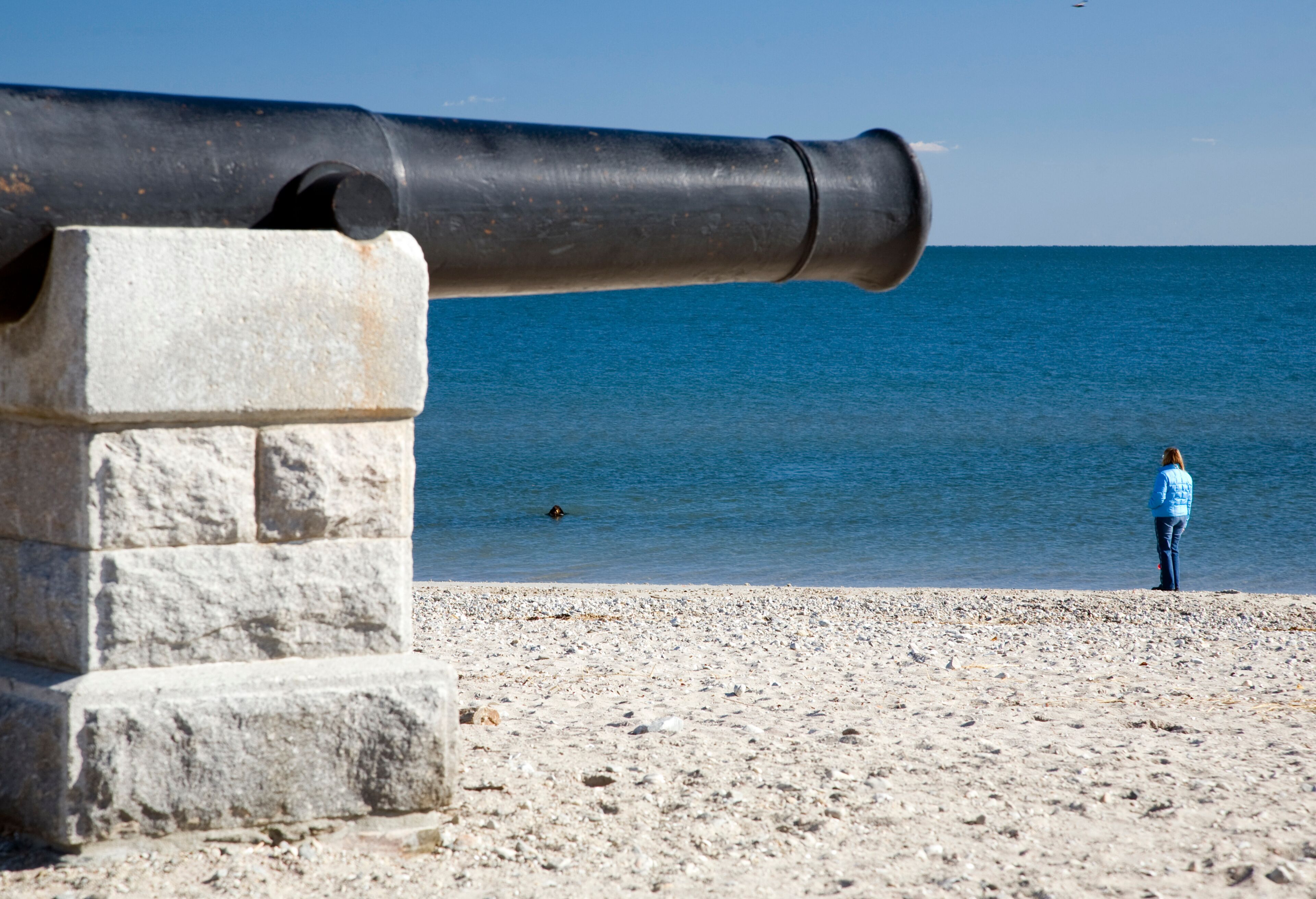 Cannons at Compo Beach, CT, USA