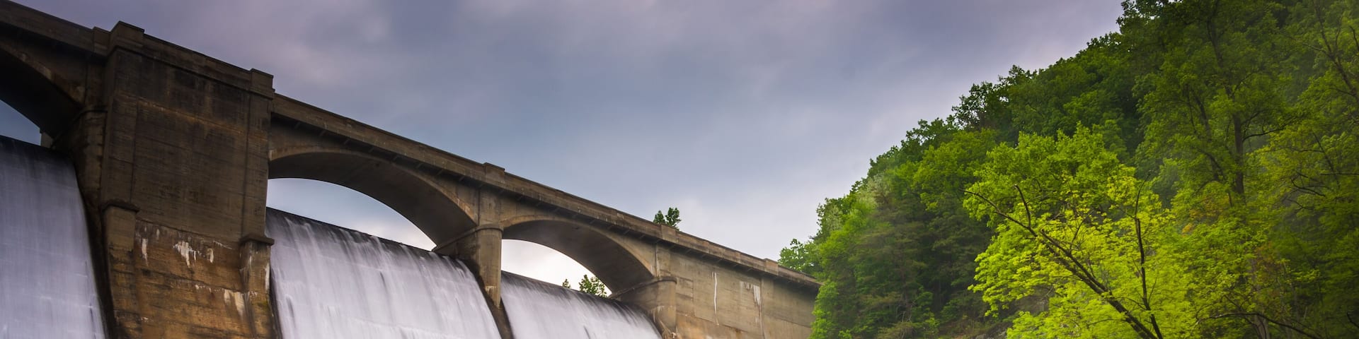 Long exposure of Prettyboy Dam and the Gunpowder River in Baltim