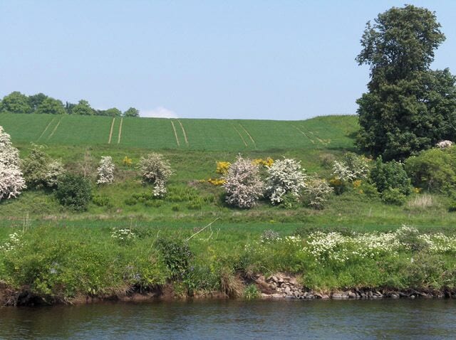 Farmland at Row. Looking across the Teith from Torr Inch.