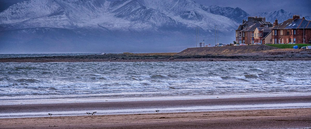 View towards the Isle of Arran from Troon beach