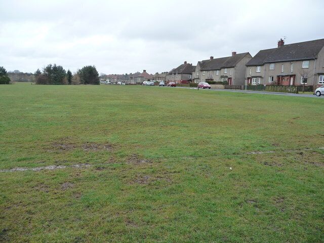 King George V Playing Fields, Whitburn, West Lothian, Scotland. King George V Playing Fields in memorial to King George V, the street on the Right is Baille Street, named after the Baille's Of Polkemmet who owned Polkemmet House.