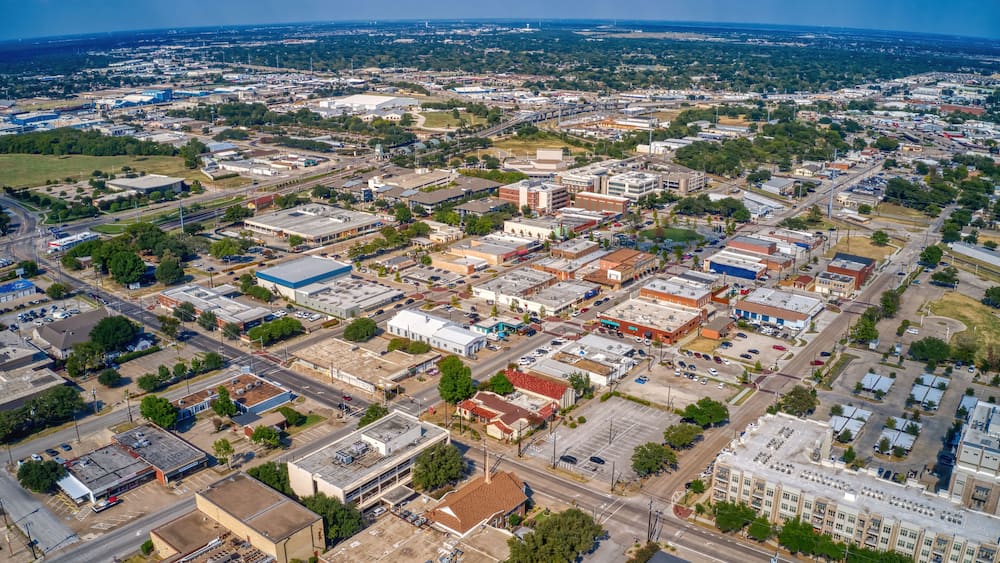 Aerial View of Garland, Texas in the DFW Suburb