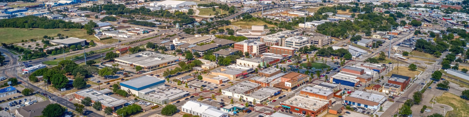 Aerial View of Garland, Texas in the DFW Suburb