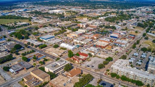 Aerial View of Garland, Texas in the DFW Suburb