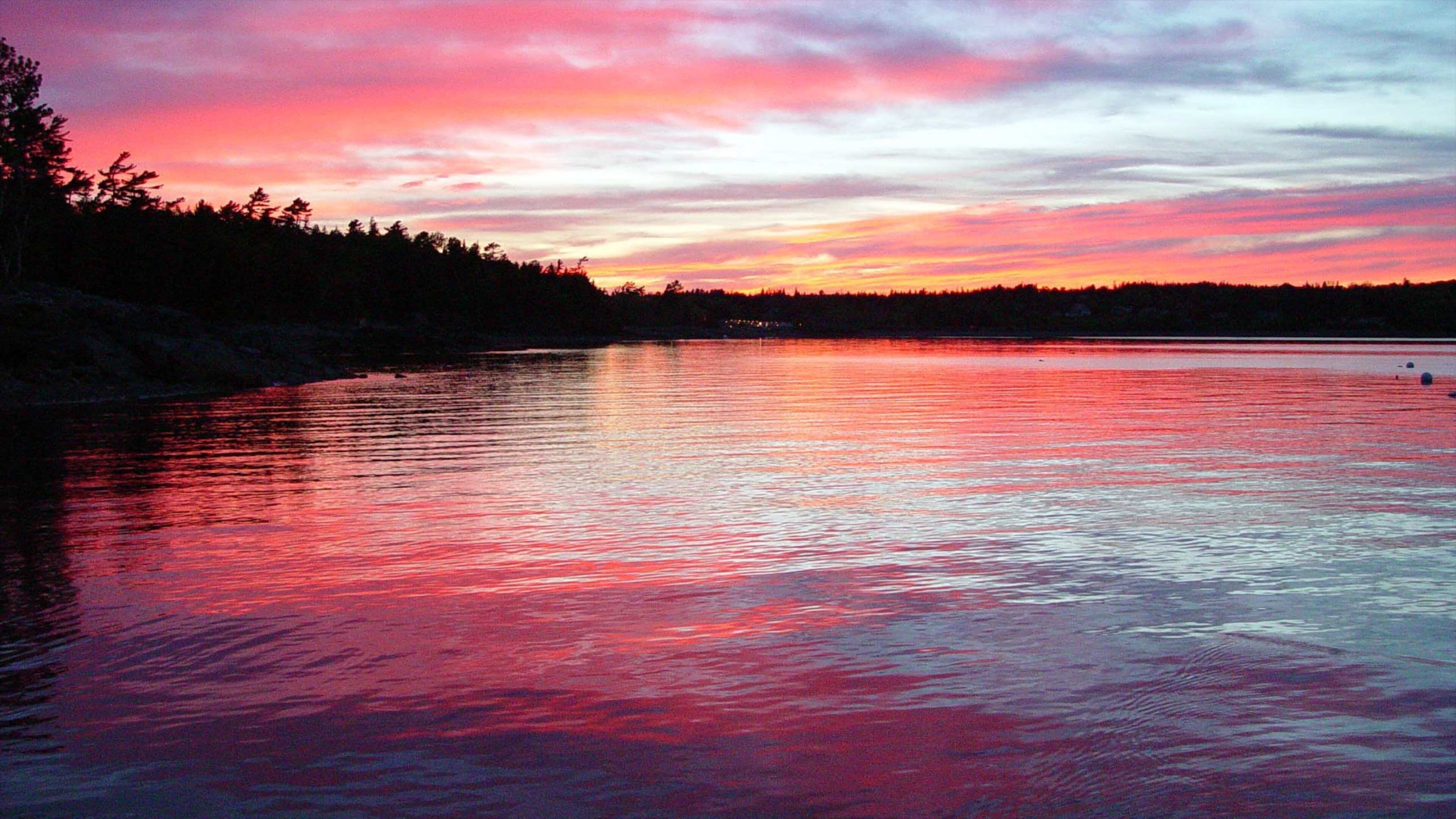 Bar Harbor which includes a sunset and general coastal views