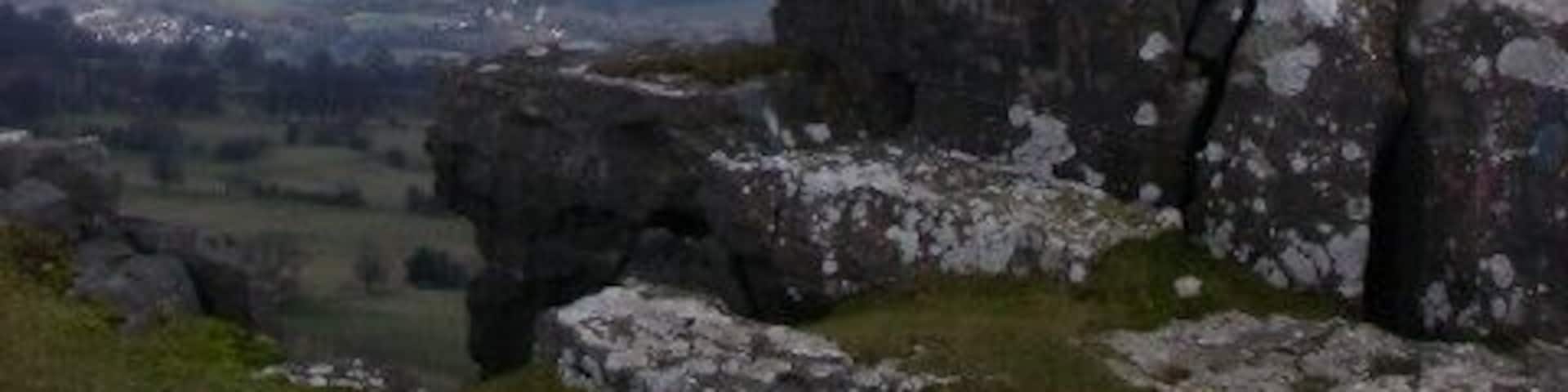 Limestone loner For some reason this 3m high pinnacle of limestone, the Lonely Shepherd, was left by the quarrymen of the nineteenth century and appears now as a distinct landmark on the skyline when seen from the valley below. Sadly it has attracted the attention of graffiti artists.