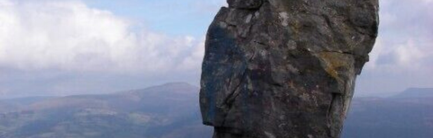 Limestone loner For some reason this 3m high pinnacle of limestone, the Lonely Shepherd, was left by the quarrymen of the nineteenth century and appears now as a distinct landmark on the skyline when seen from the valley below. Sadly it has attracted the attention of graffiti artists.