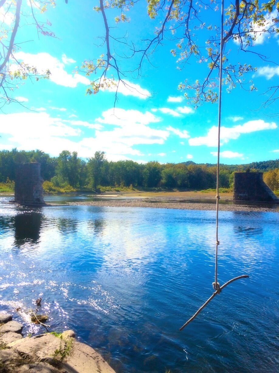 Tarzan swing in to the chilly waters of the Delaware river! Beautiful fall day! 
#delawareWaterGap
#fall
#hiking
#waterlust