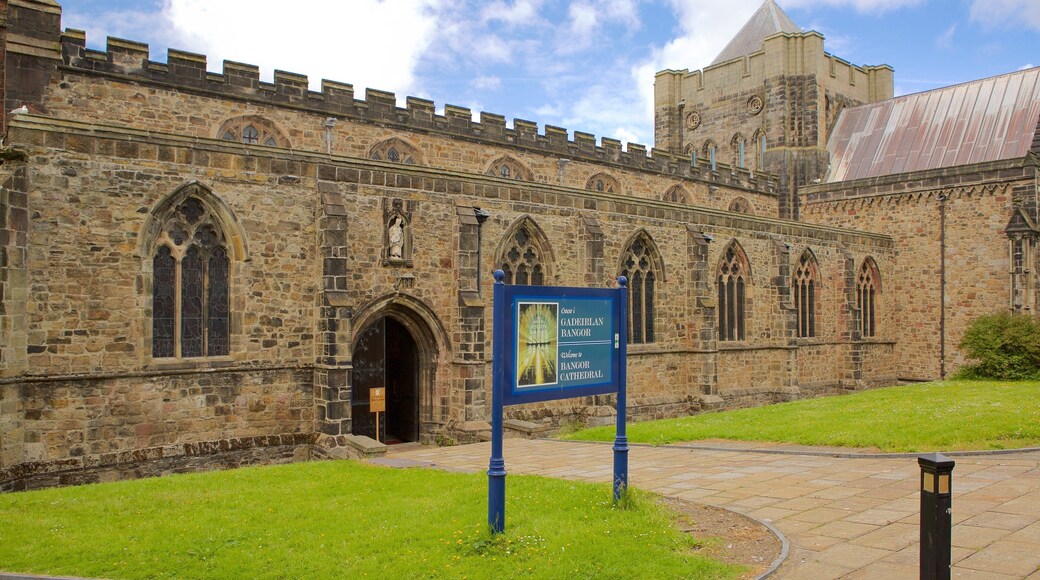 Bangor welches beinhaltet Kirche oder Kathedrale, religiöse Elemente und Geschichtliches