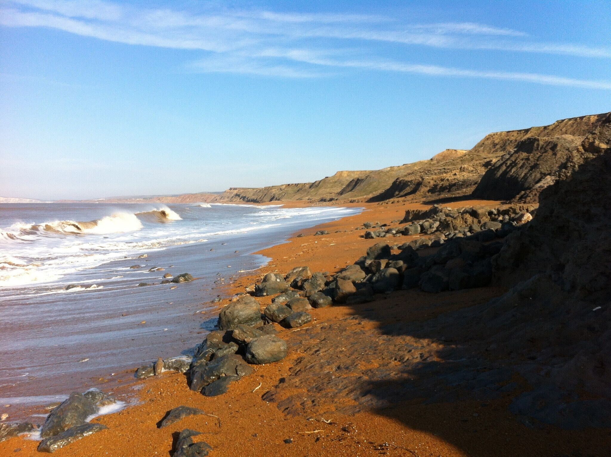 500px provided description: Rocky West Wight Beach [#beach ,#rocks ,#cliff ,#isle of wight]