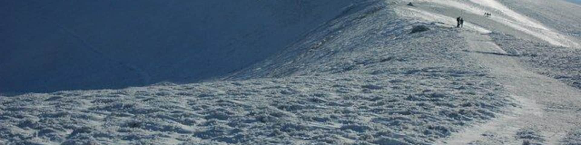 Mynydd Llysiau Mynydd Llysiau and the col below viewed from below Pen Trumau. The distinctive shape of the Sugar Loaf is visible to the left beyond the shoulder of Mynydd Llysiau.