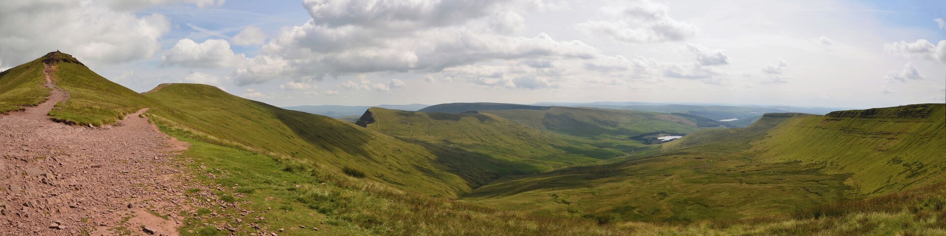 Panoramic View towards Pen-Y-Fan - cloud shadows