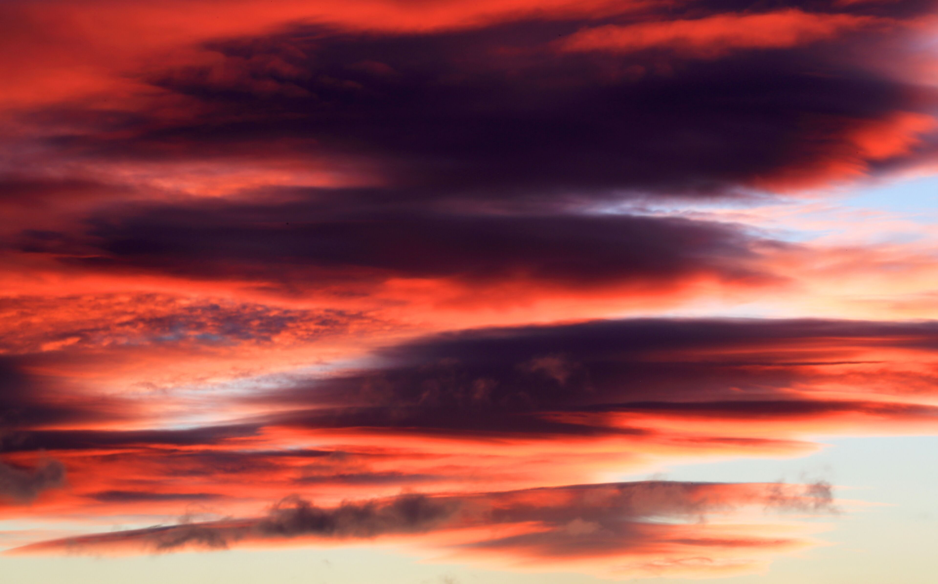 Clouds at sunset over the Bristol Channel from Ogmore-by-Sea, Bridgend, South Wales, United Kingdom