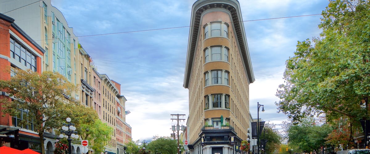 Gastown mostrando cenas de rua e uma cidade