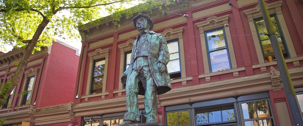Gastown que incluye un monumento, arte al aire libre y una estatua o escultura