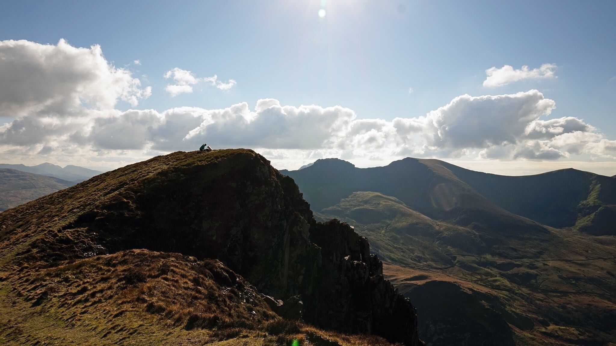 One man and his dog on Mynydd Mawr Snowdonia