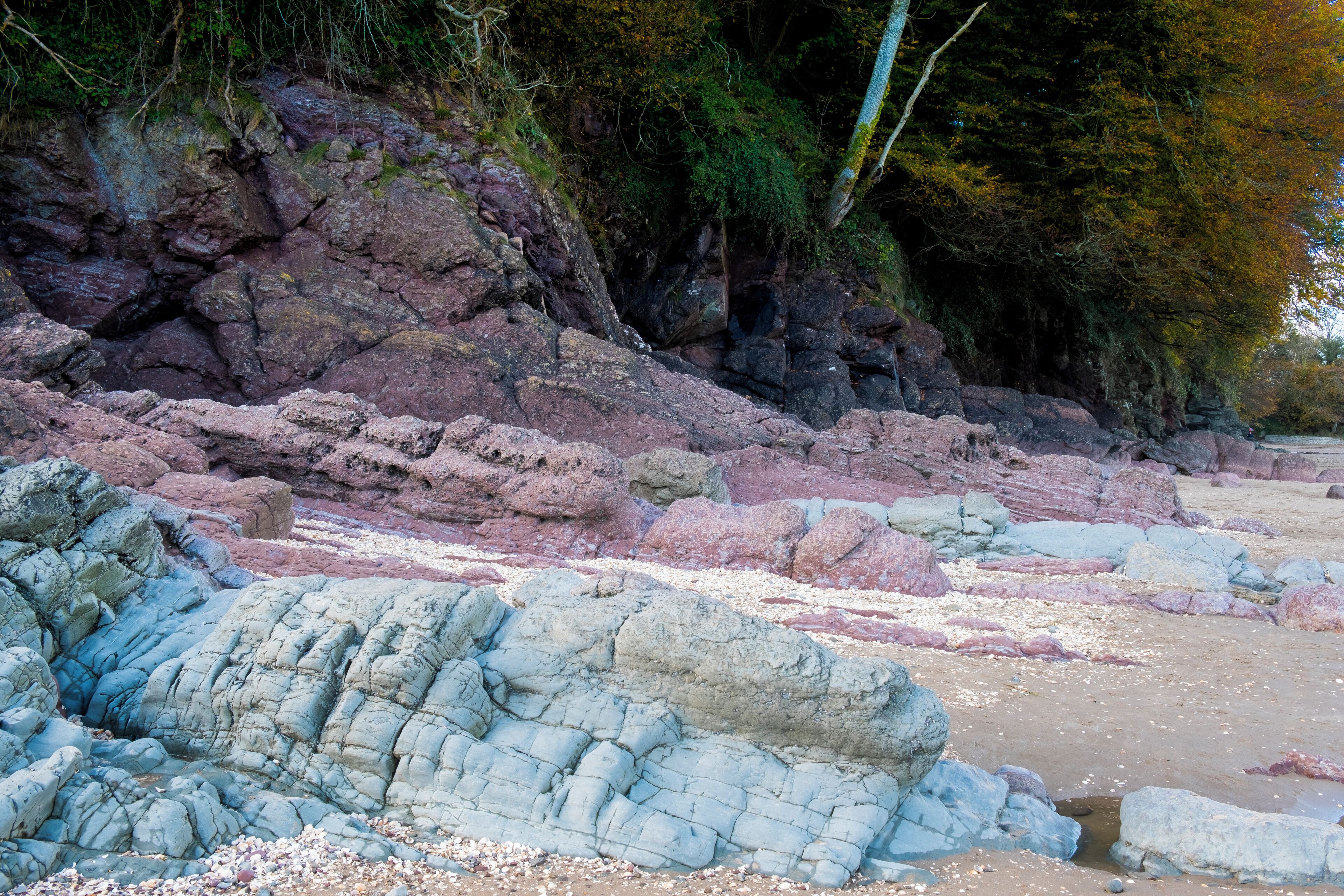 Only a 5 minute walk from the car park.  Llansteffan beach has many beautiful features that make a stroll on the beach or some time with the camera a joy