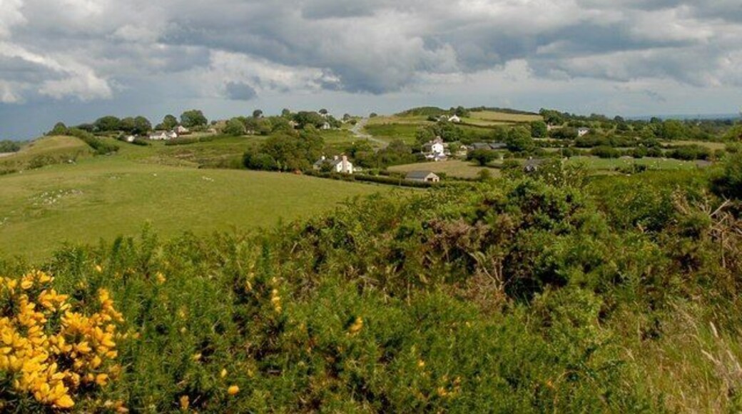 View southeast View southeast from hill above Rhes-y-cae