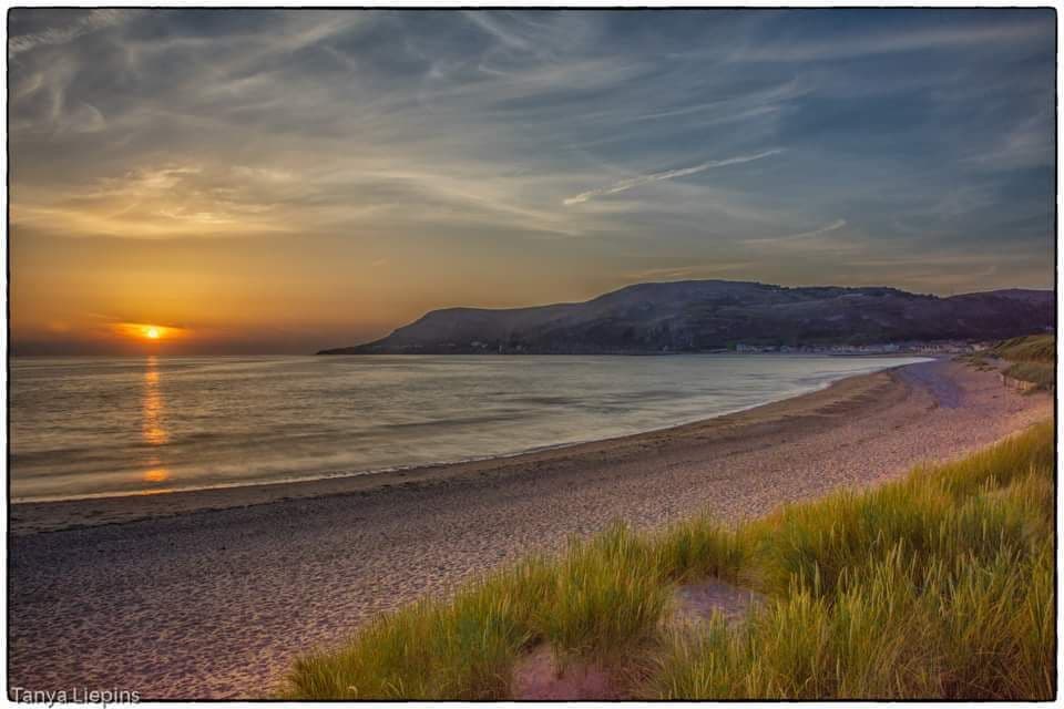 Looking over to the great orme at sunset 