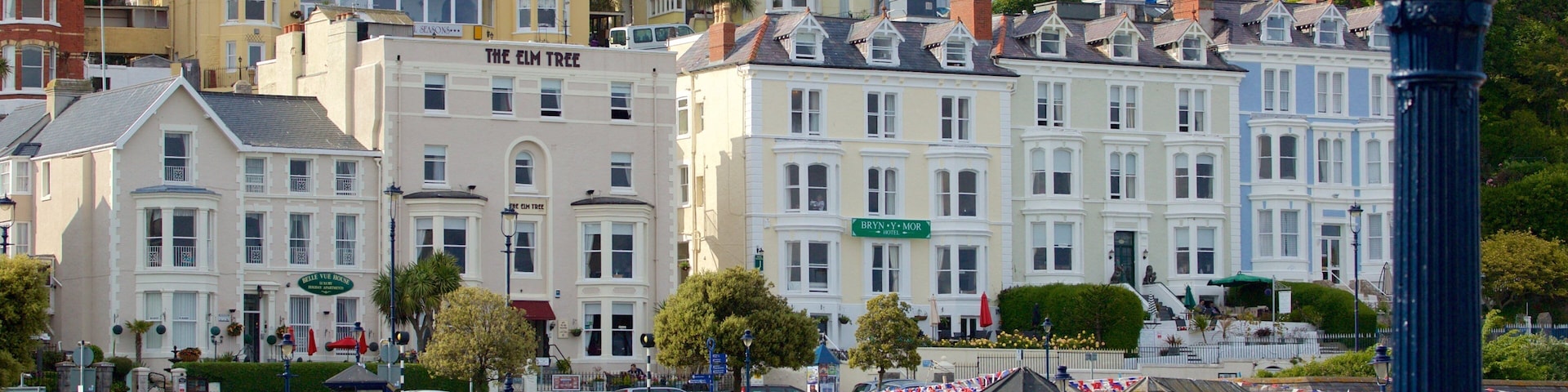 Llandudno featuring a square or plaza and a small town or village