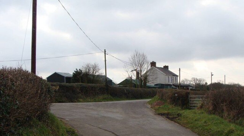 Road junction and farm