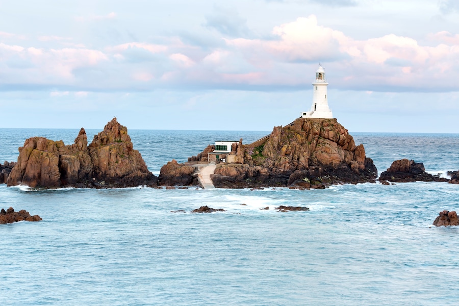 Corbiere Lighthouse in Jersey, The Channel Islands; Shutterstock ID 675028342