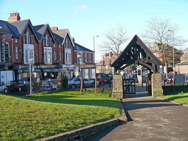 St Woolos Cathedral lychgate. The view from 715815.