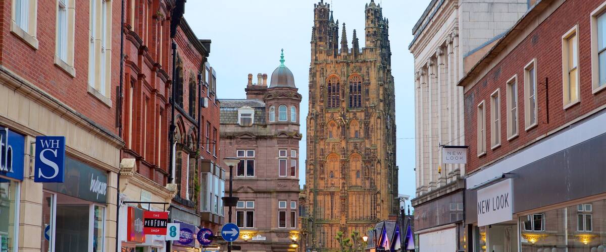 Wrexham showing street scenes