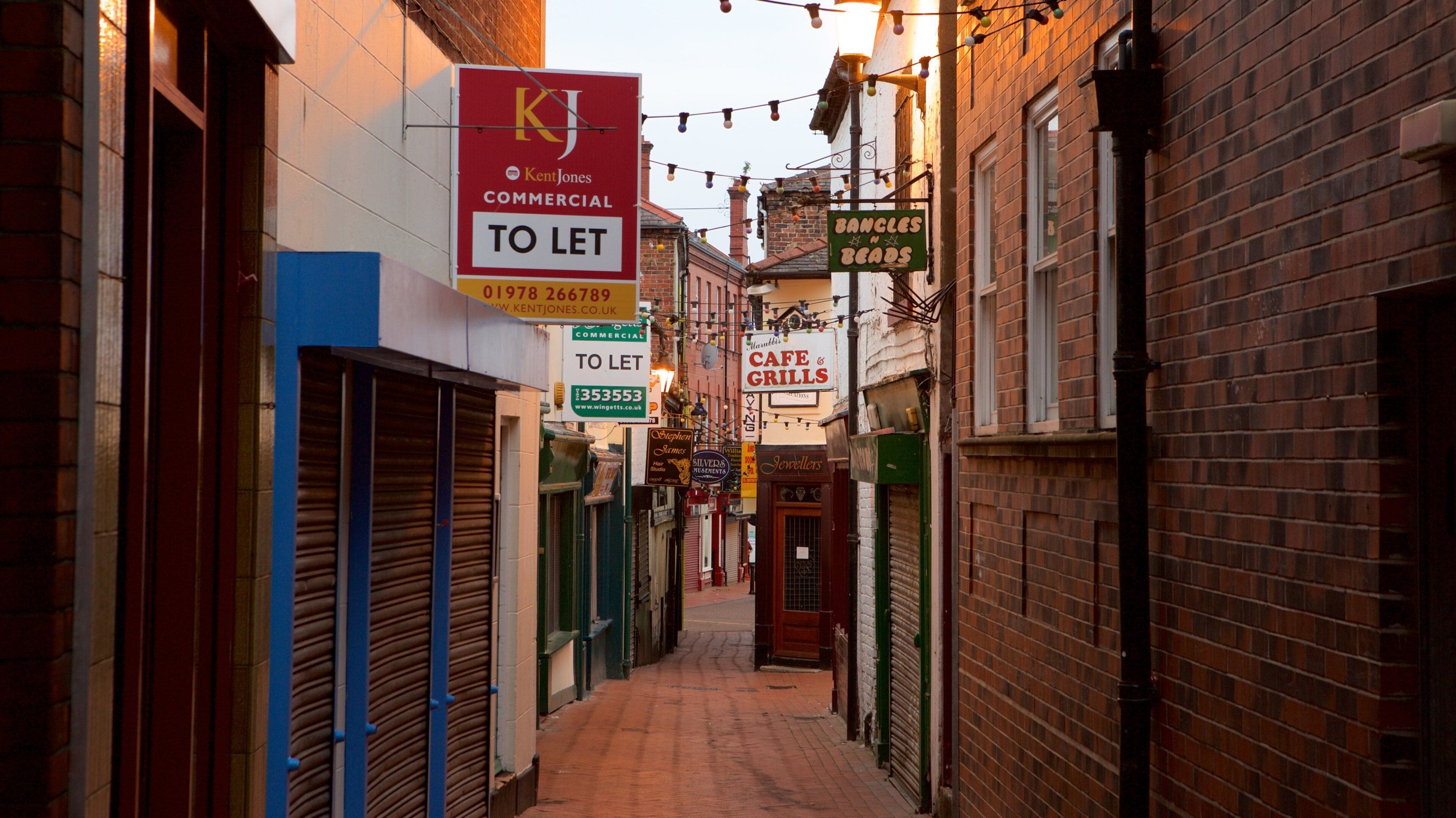 Wrexham featuring street scenes