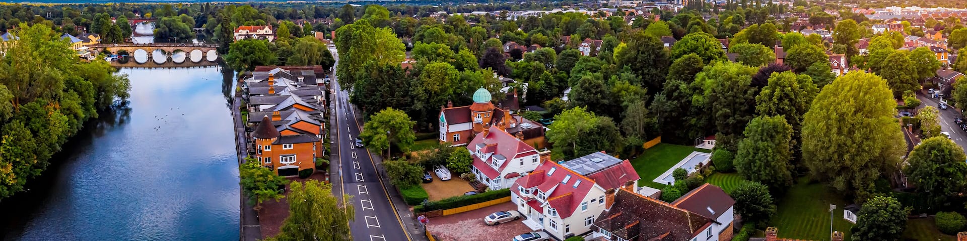 Aerial view of the Maidenhead and the river Thames