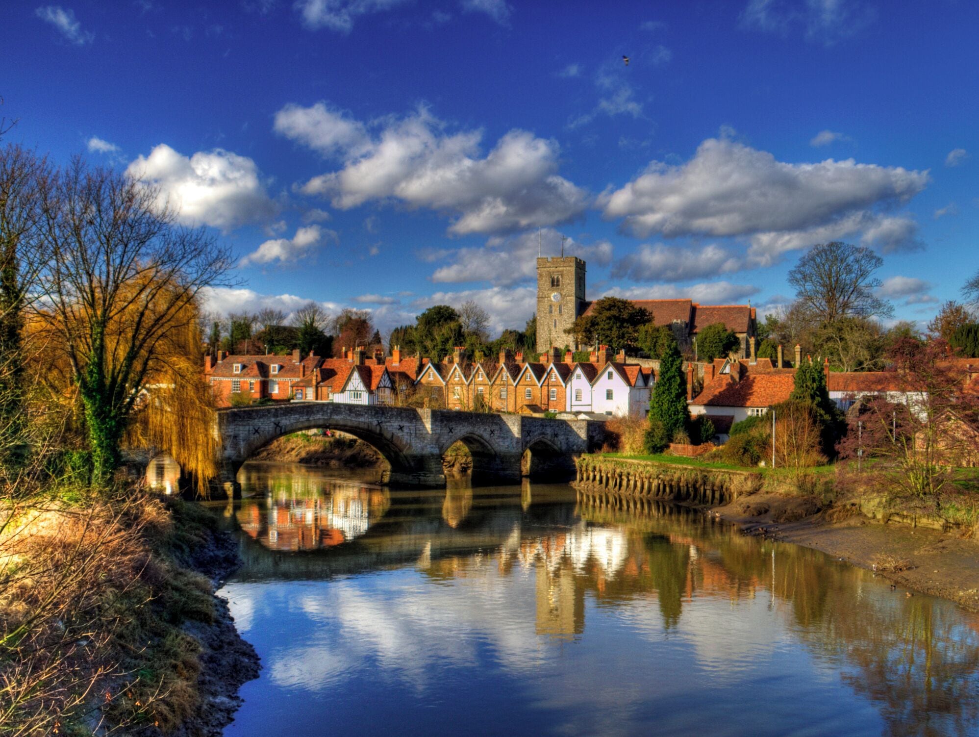 The River Medway near Maidstone, Kent UK