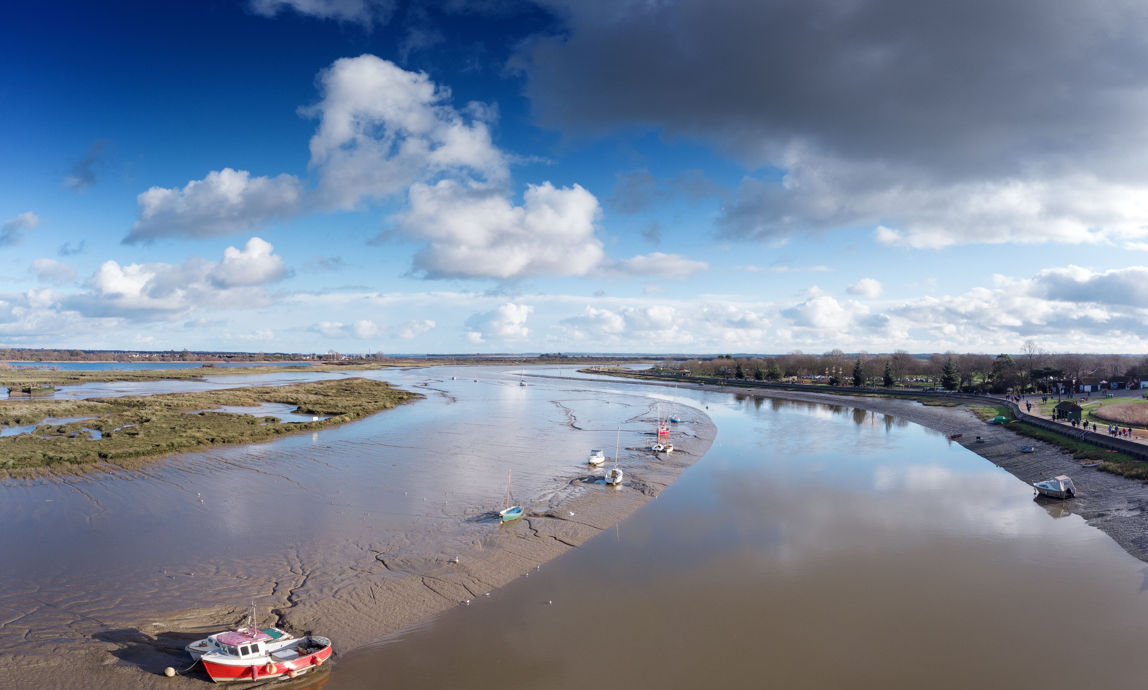 panoramic view of the river chelmer in essex england