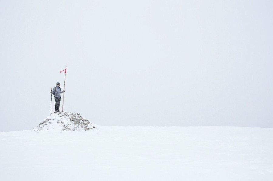 Springtime in Canada. 
The top of Prairie Mountain near Bragg Creek, Alberta.
#snow #cold #mountains #hiking #alberta #explorealberta #canada
