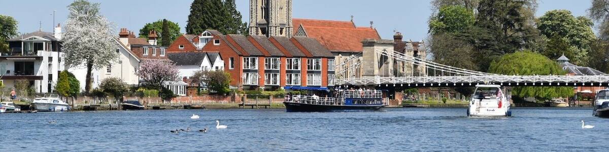 Walk along the Water near downtown Marlow UK. Picturesque British town worth a visit.