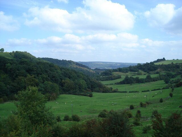 Valley East of Winster. View looking down valley.