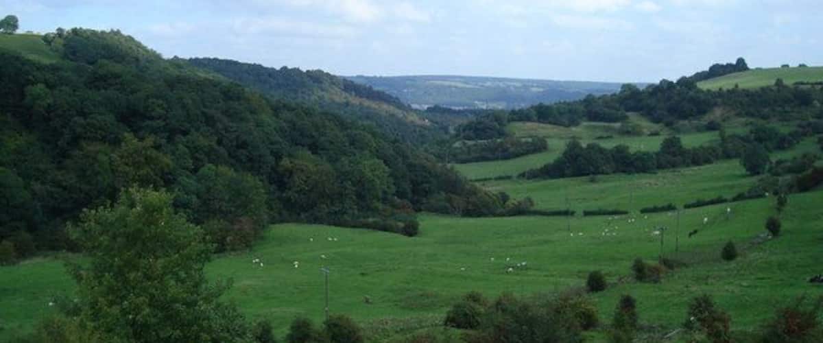 Valley East of Winster. View looking down valley.