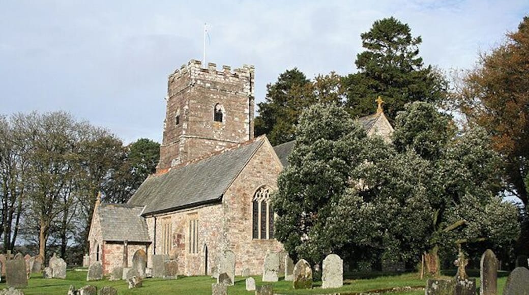 Exford: St Salvyns church Much of the fabric was rebuilt in 1867 excepting the 15th century west tower. Also known as St Mary Magdalenes; St Salvyn was a Celtic saint. Looking west-north-west