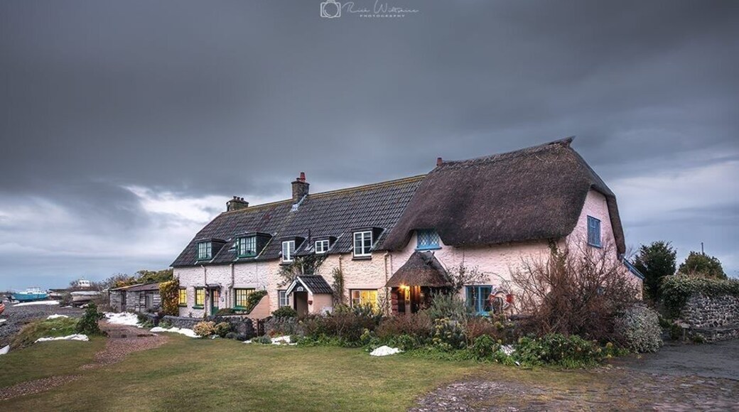The cottages on the sea front at Porlock Weir in Somerset