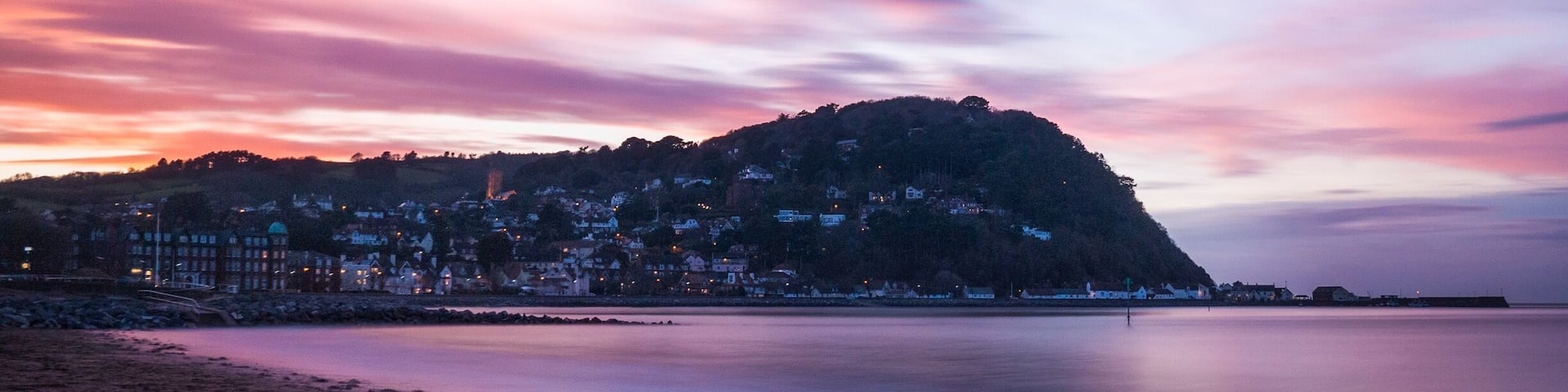 Long exposure sunset over Minehead.