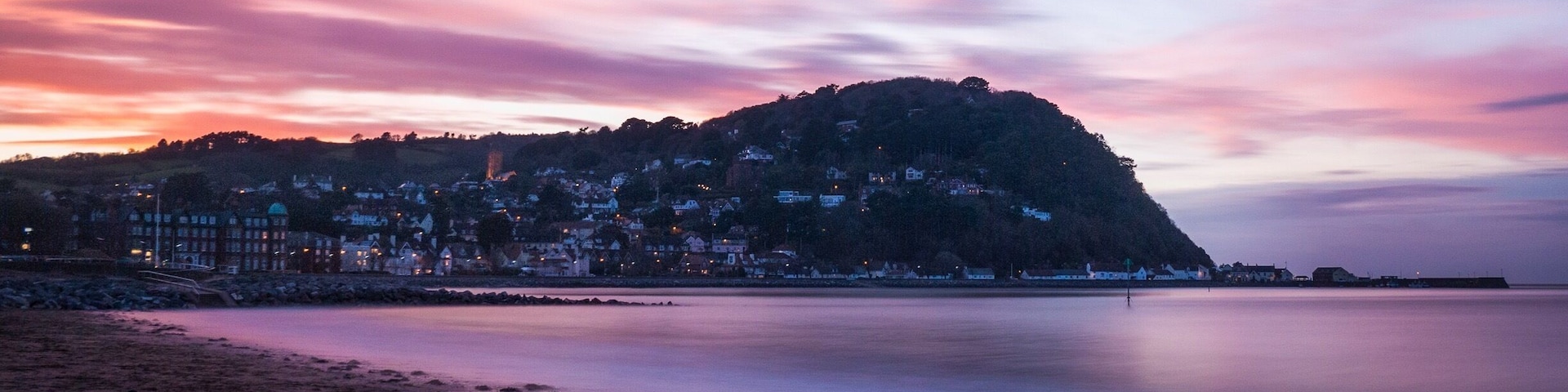 Long exposure sunset over Minehead.