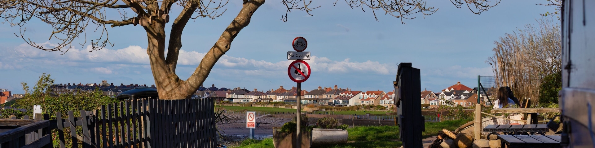 pathway with city and sea view in Heysham