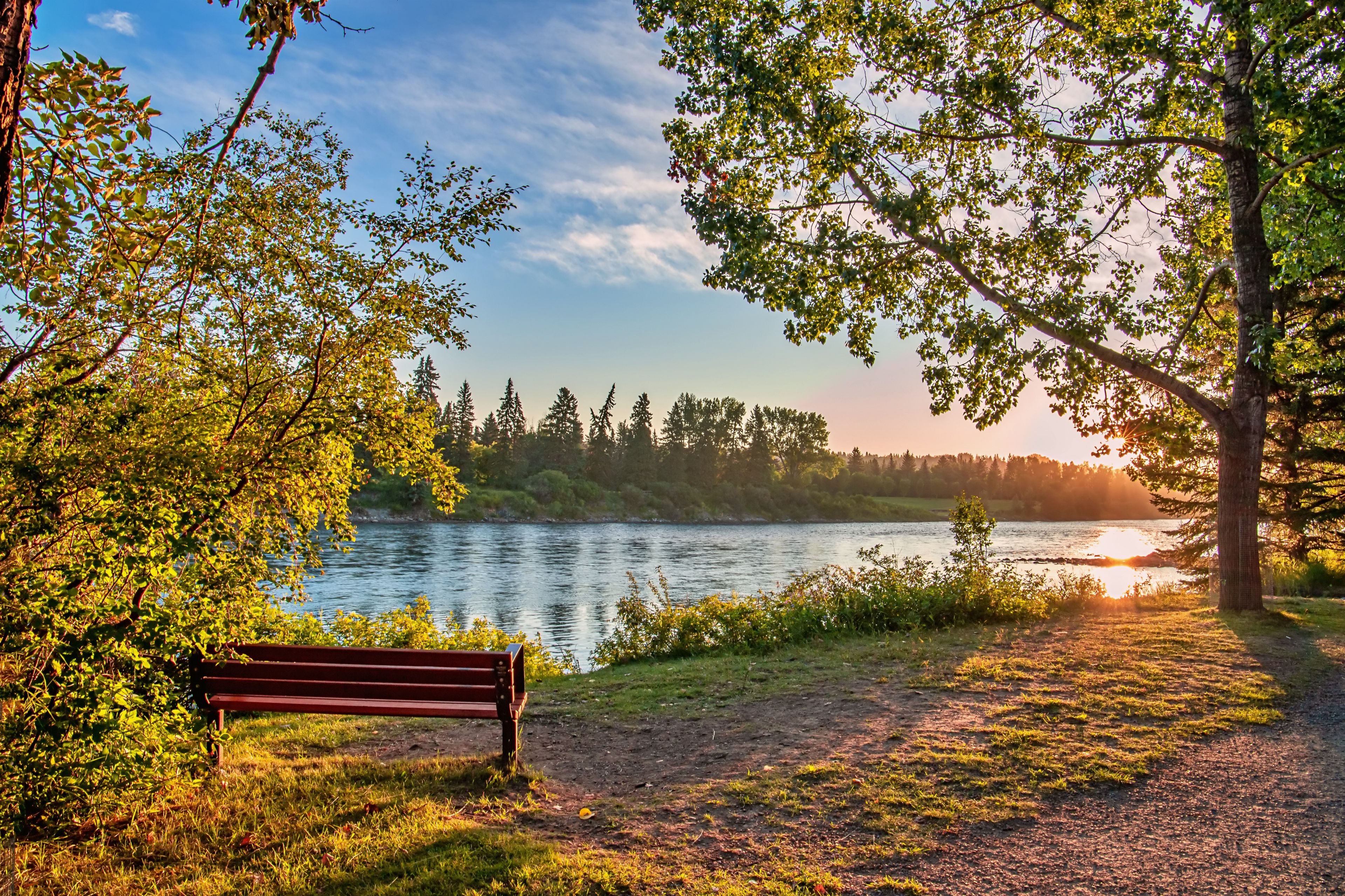 Sun Shining Over The Bow River